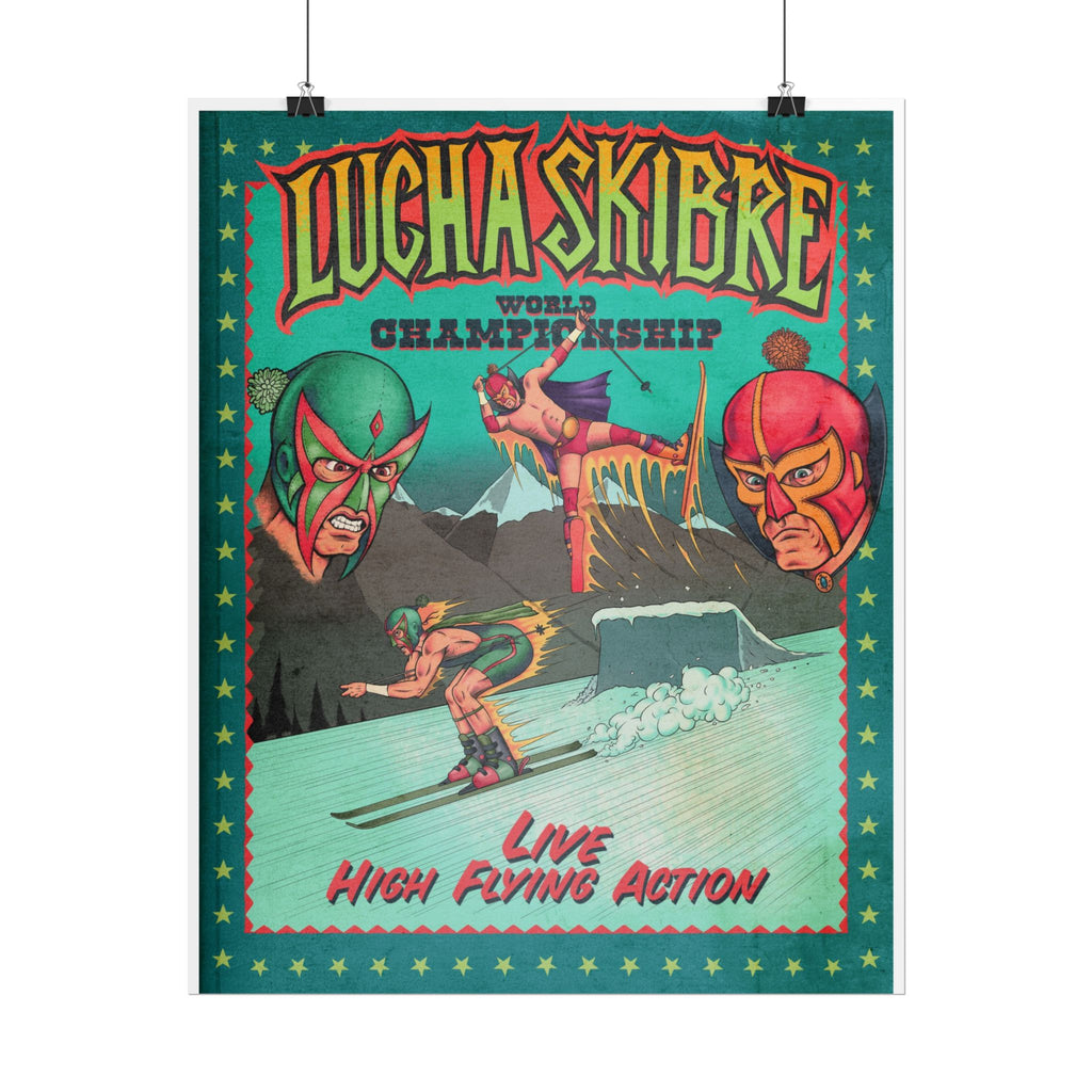 Lucha Libre Wrestling Poster — Retro 'Live High Flying Action' Rolled Art Print