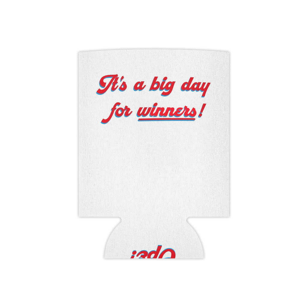 Can Cooler — "It's a Big Day for Winners!" Retro Logo Beverage Koozie