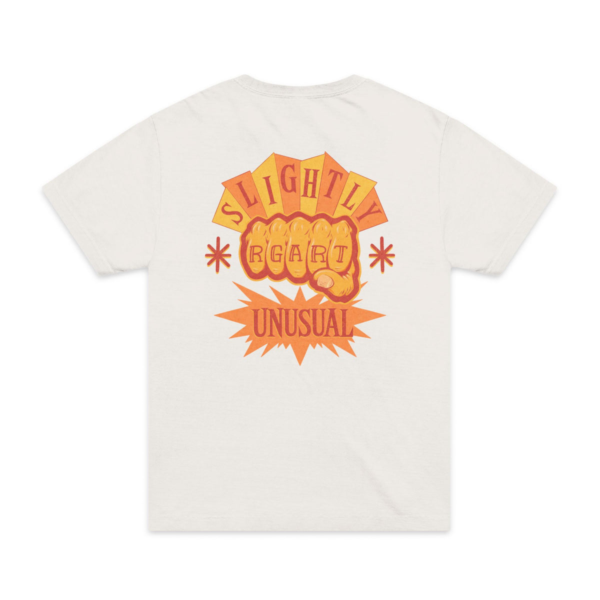 Slightly Unusual Graphic T-Shirt — Retro 'Slightly Unusual' Chest & Back Print