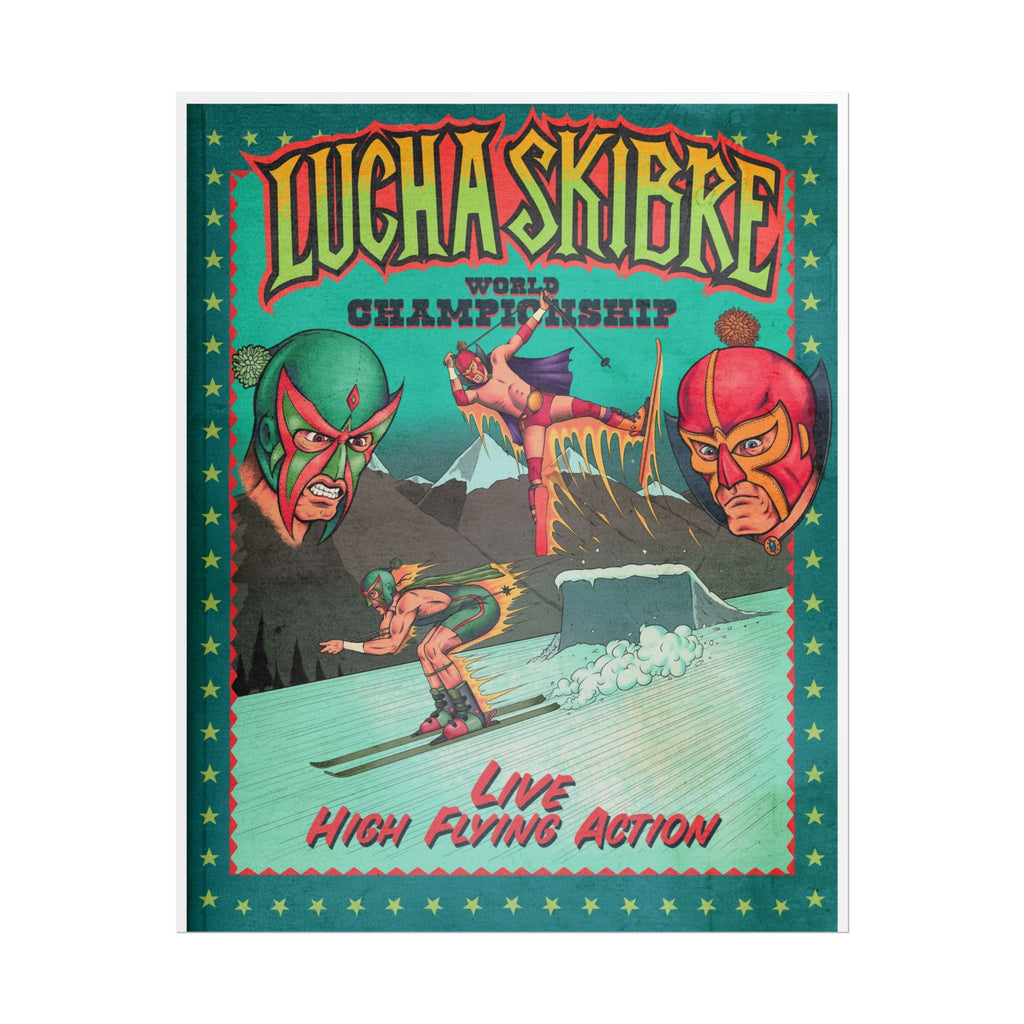 Lucha Libre Wrestling Poster — Retro 'Live High Flying Action' Rolled Art Print