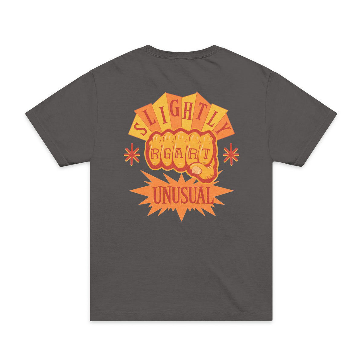 Slightly Unusual Graphic T-Shirt — Retro 'Slightly Unusual' Chest & Back Print