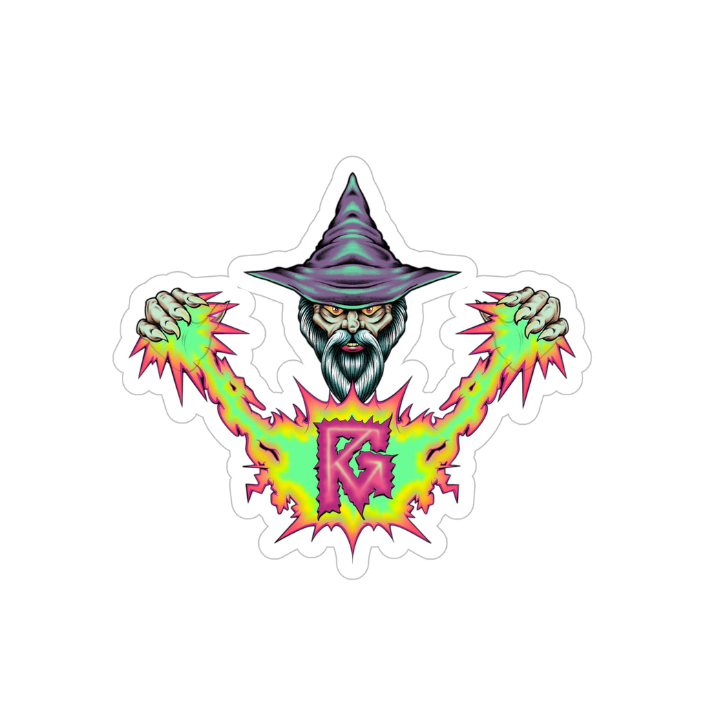 Wizard Power Die-Cut Outdoor Sticker — Neon Magic Hat Graphic