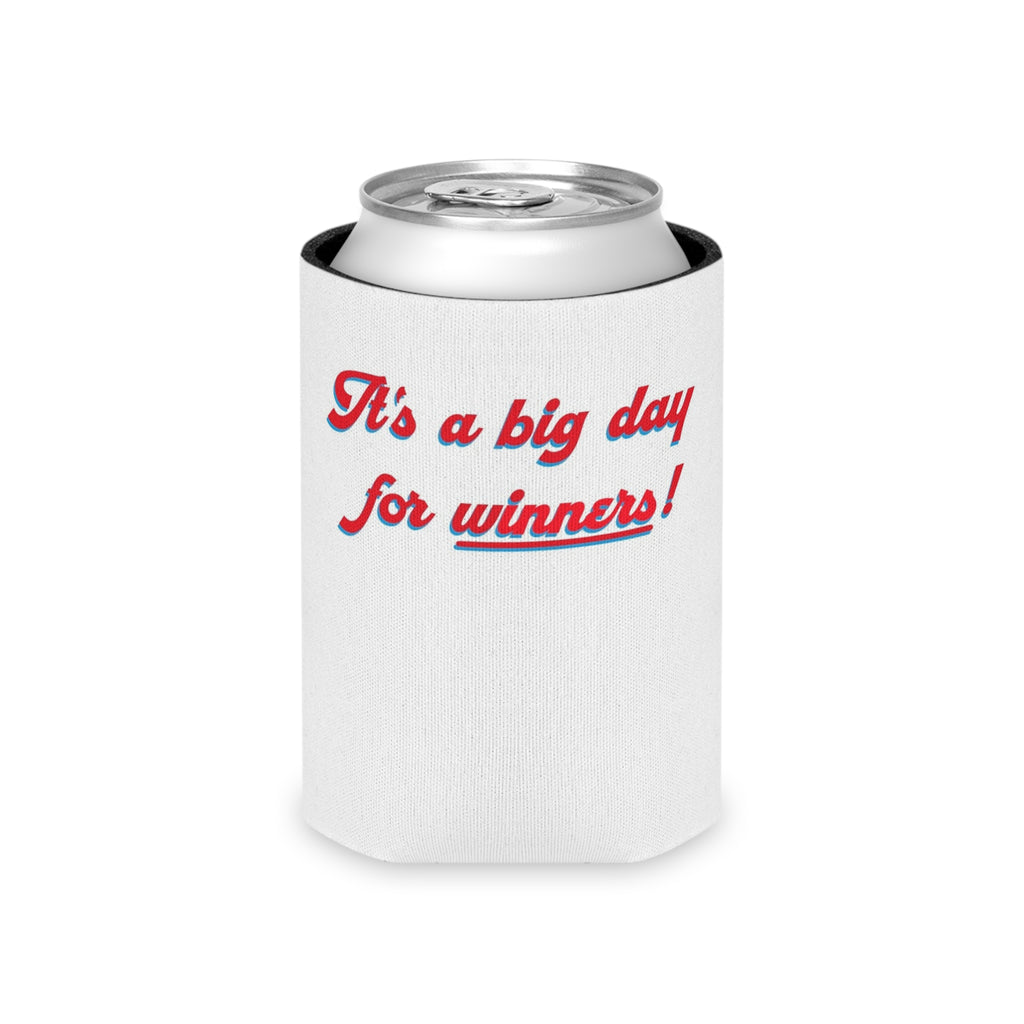 Can Cooler — "It's a Big Day for Winners!" Retro Logo Beverage Koozie