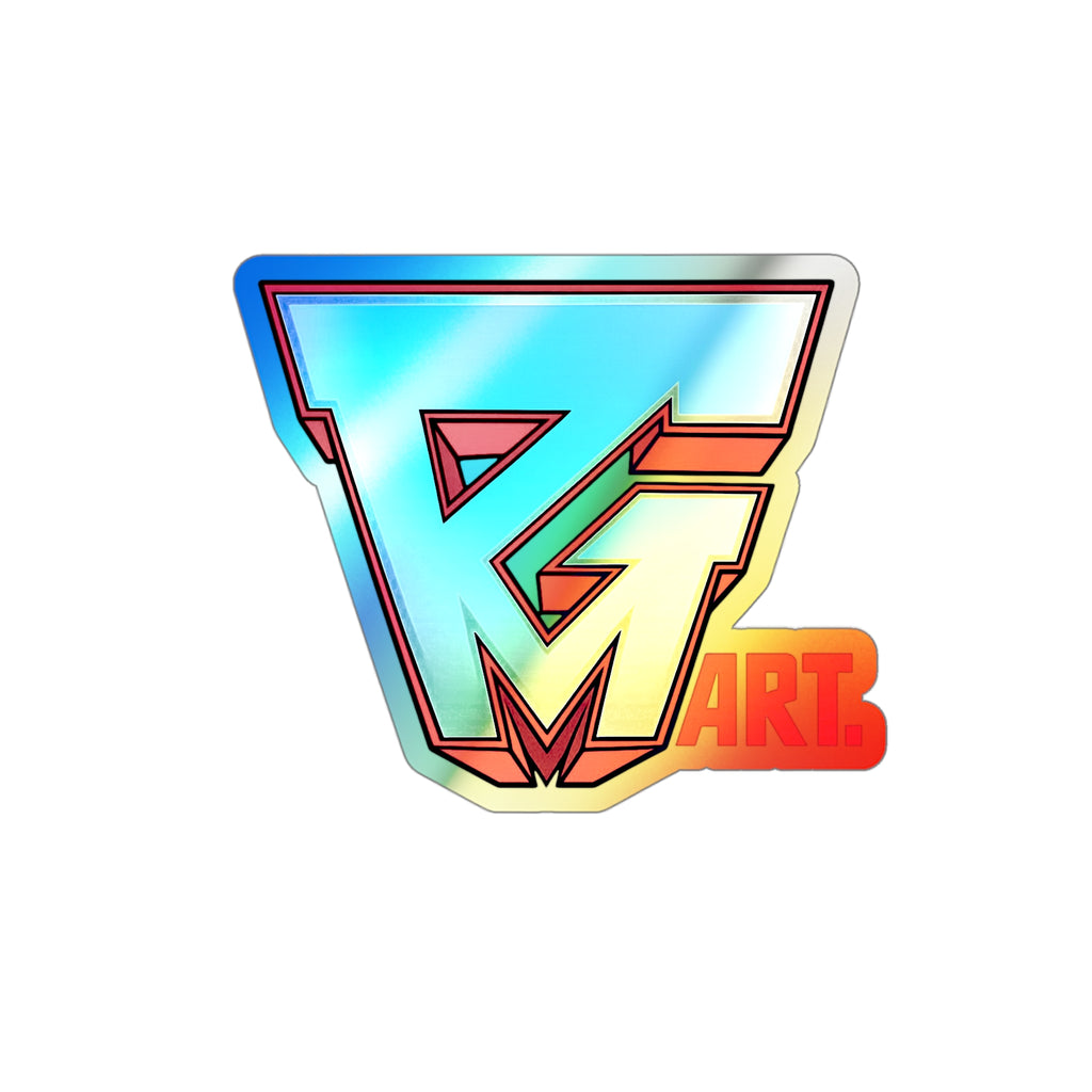 Holographic RG Art Die-Cut Sticker — Iridescent Skateboard Logo Decal