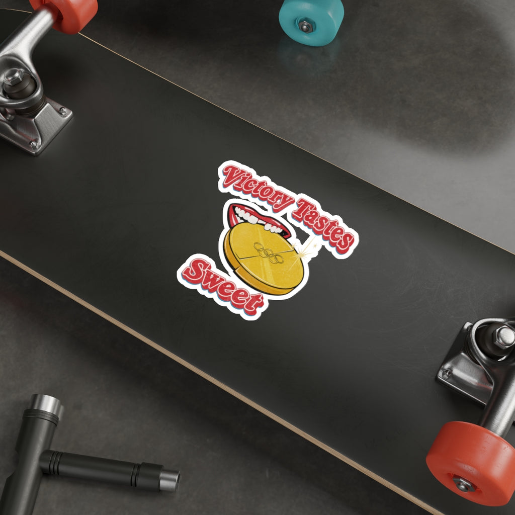 Sticker — "Victory Tastes Sweet" Gold Medal Die-Cut Sticker