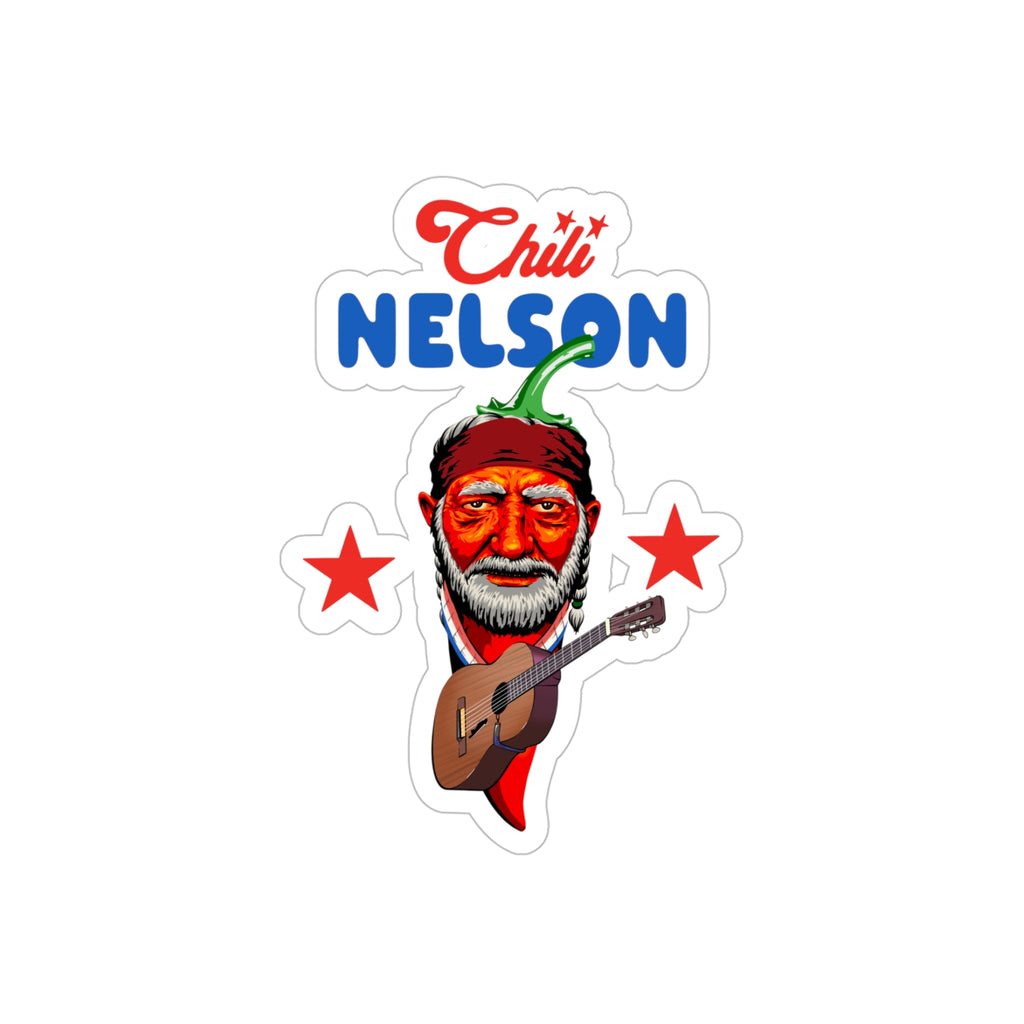 Chili Nelson Die-Cut Outdoor Sticker — Musician Guitar Chili-Pepper Design